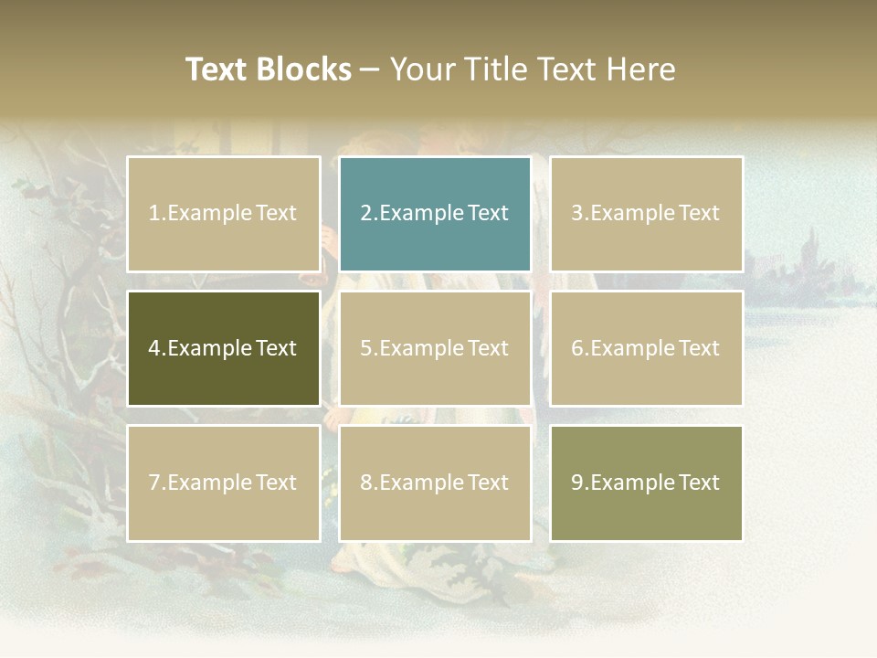 Nostalgic Cherubs Starry PowerPoint Template