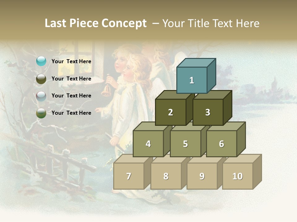 Nostalgic Cherubs Starry PowerPoint Template