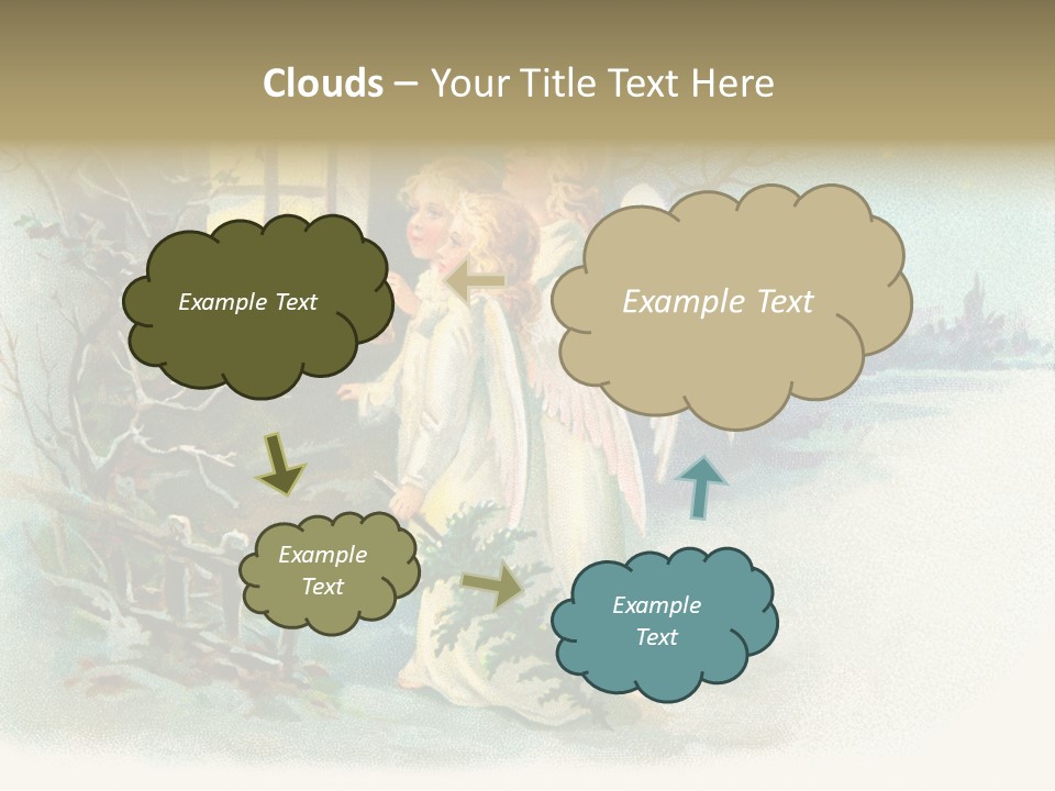 Nostalgic Cherubs Starry PowerPoint Template