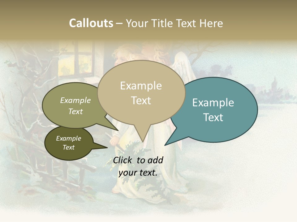 Nostalgic Cherubs Starry PowerPoint Template