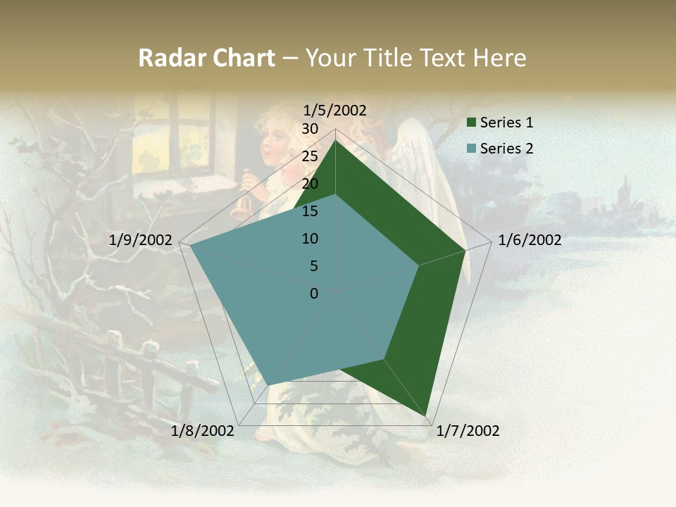 Nostalgic Cherubs Starry PowerPoint Template