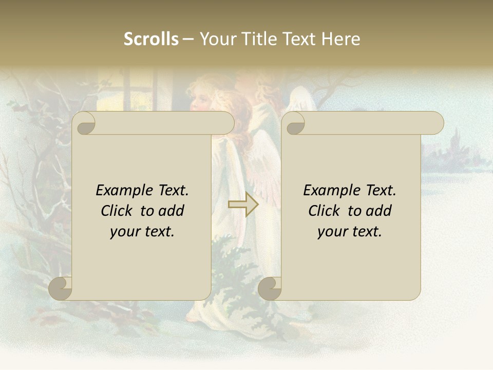 Nostalgic Cherubs Starry PowerPoint Template