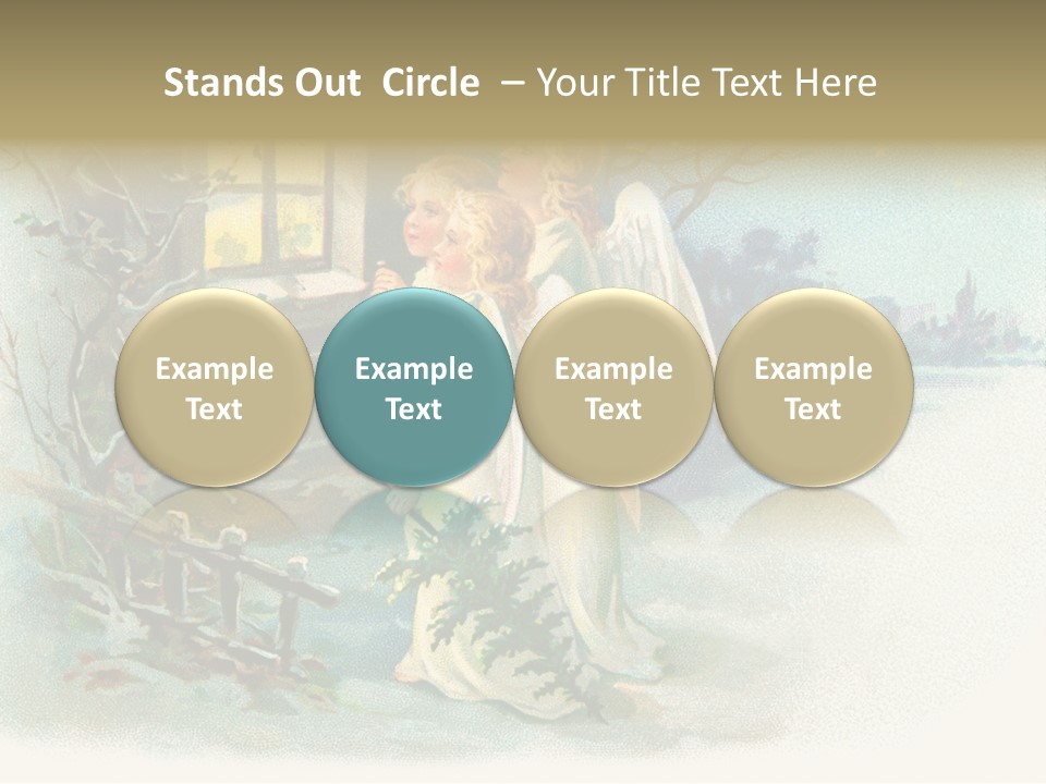 Nostalgic Cherubs Starry PowerPoint Template