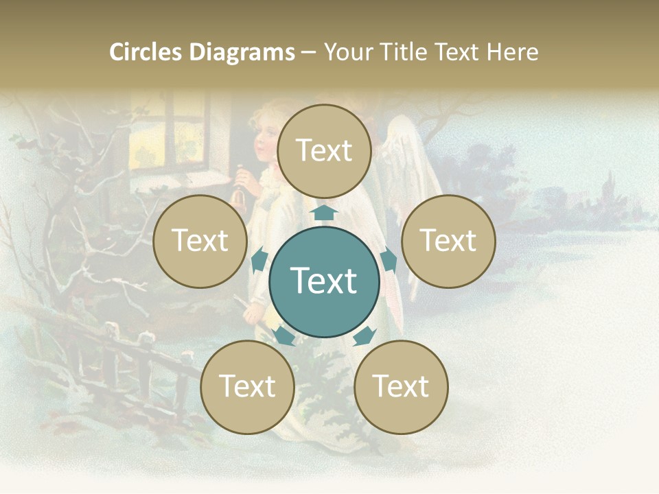 Nostalgic Cherubs Starry PowerPoint Template