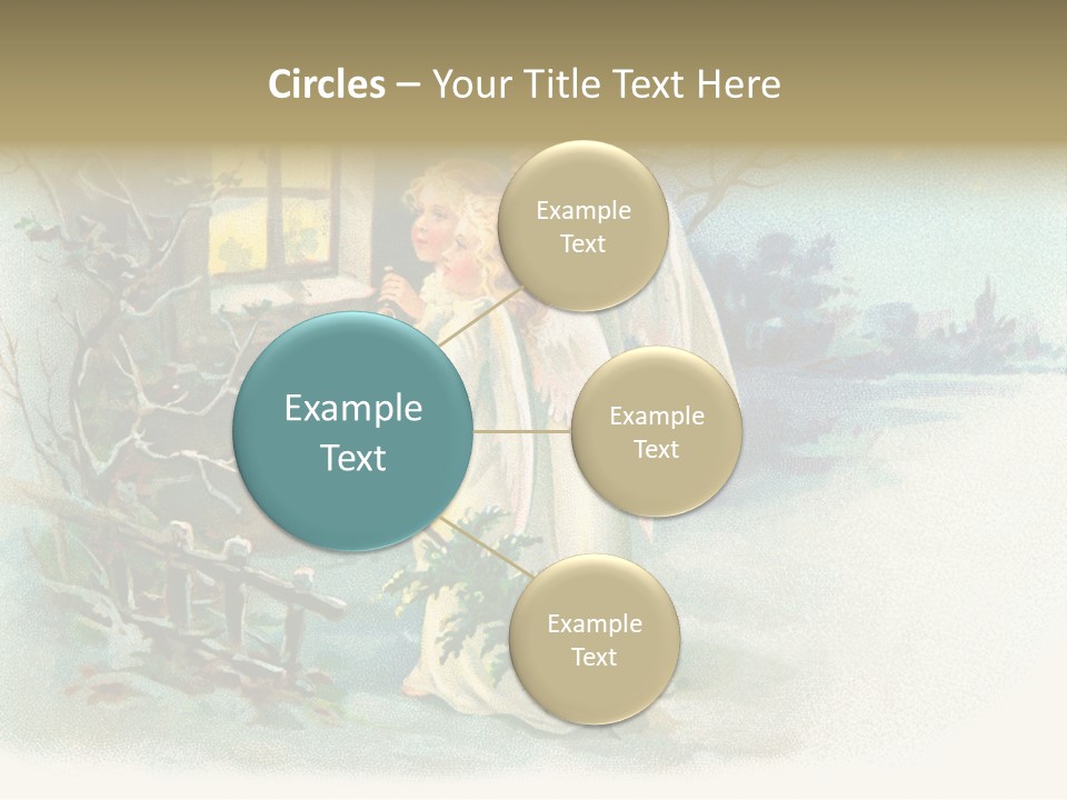 Nostalgic Cherubs Starry PowerPoint Template