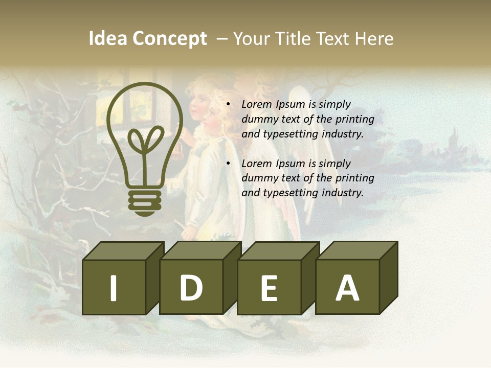 Nostalgic Cherubs Starry PowerPoint Template