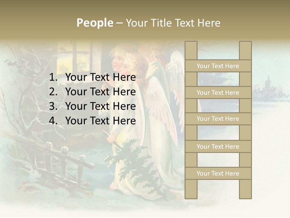Nostalgic Cherubs Starry PowerPoint Template