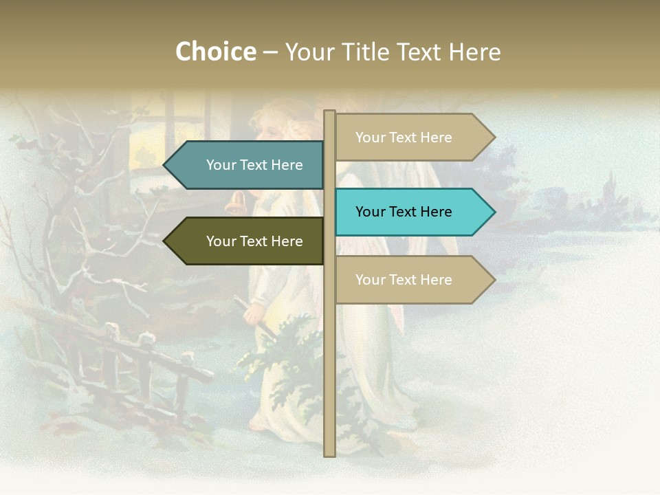 Nostalgic Cherubs Starry PowerPoint Template