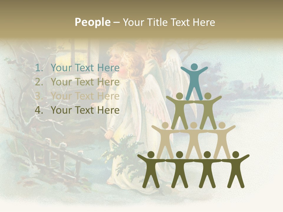 Nostalgic Cherubs Starry PowerPoint Template