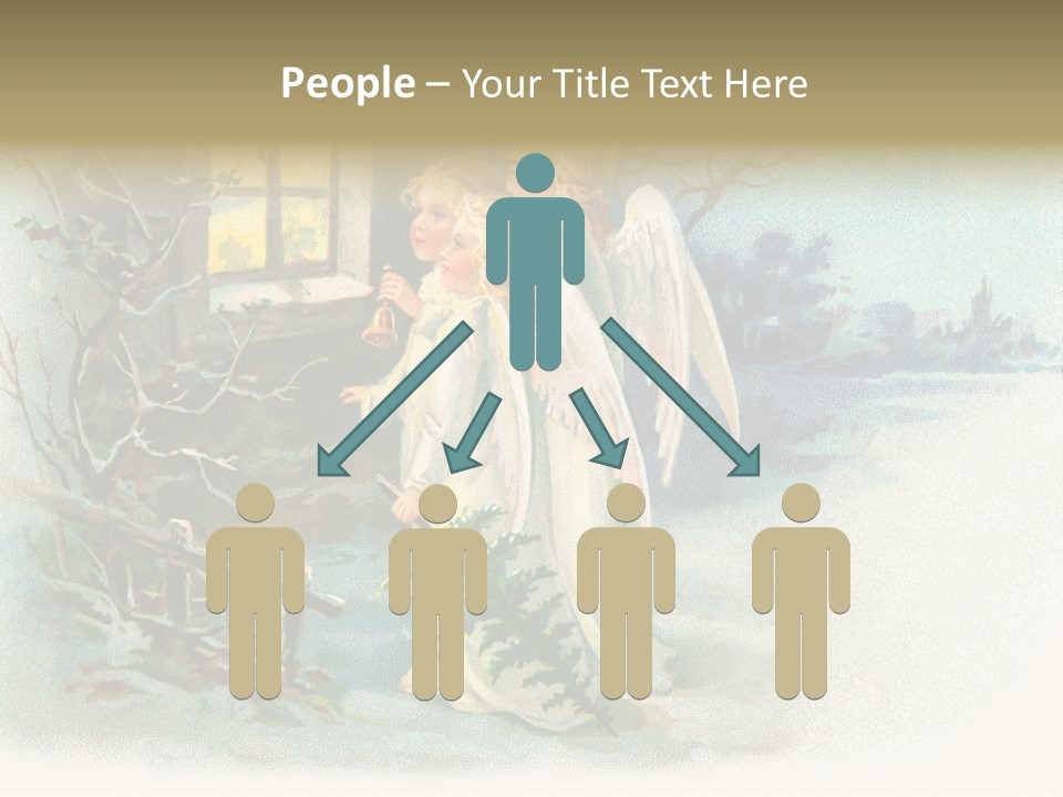 Nostalgic Cherubs Starry PowerPoint Template