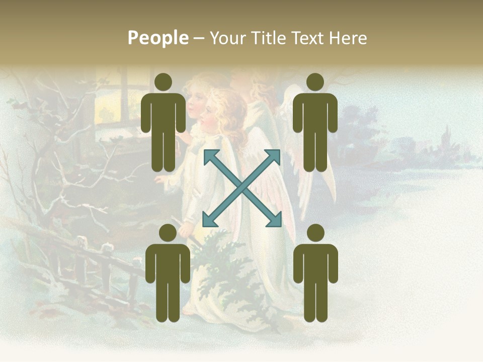 Nostalgic Cherubs Starry PowerPoint Template