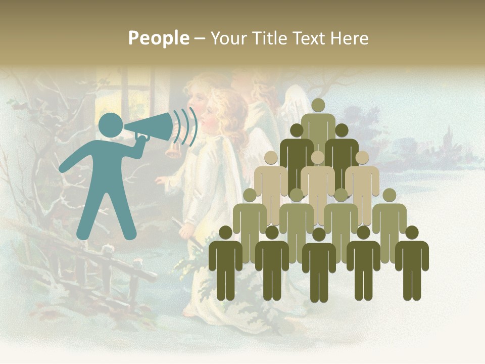 Nostalgic Cherubs Starry PowerPoint Template