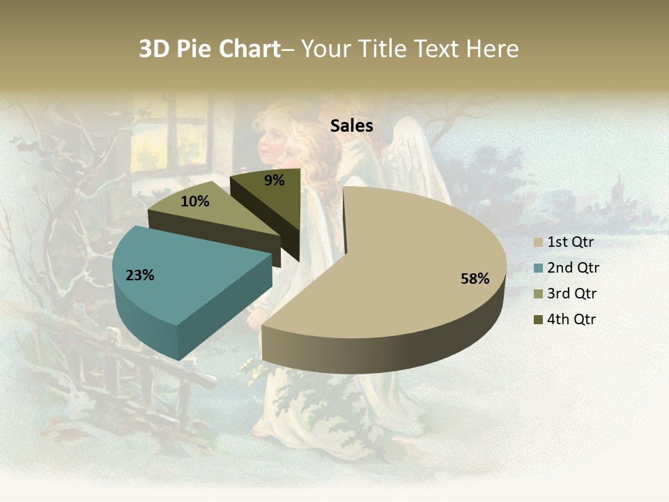 Nostalgic Cherubs Starry PowerPoint Template