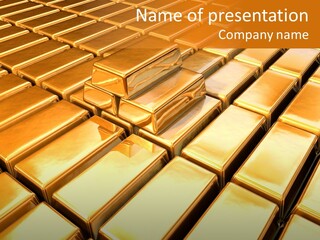 Bank Gold Shiny PowerPoint Template