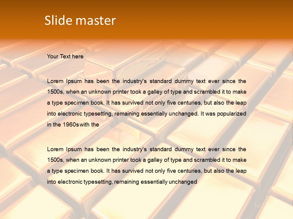 Bank Gold Shiny PowerPoint Template