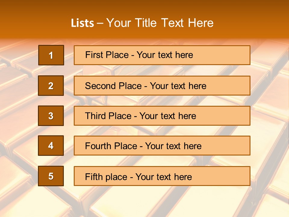 Bank Gold Shiny PowerPoint Template