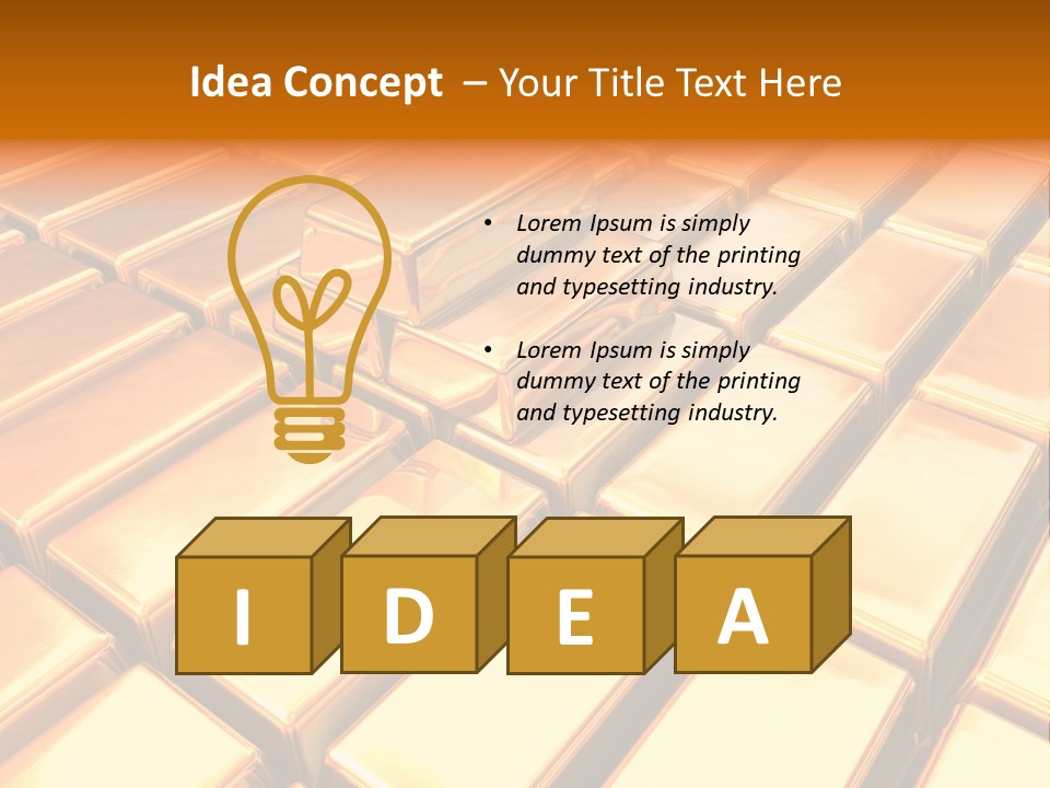 Bank Gold Shiny PowerPoint Template