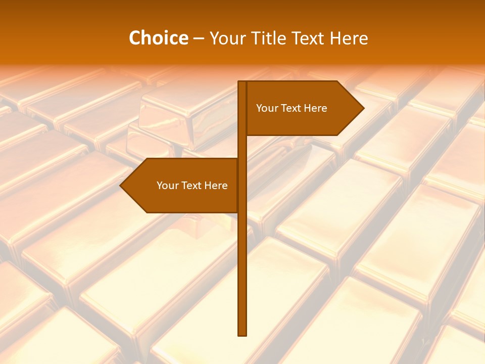 Bank Gold Shiny PowerPoint Template