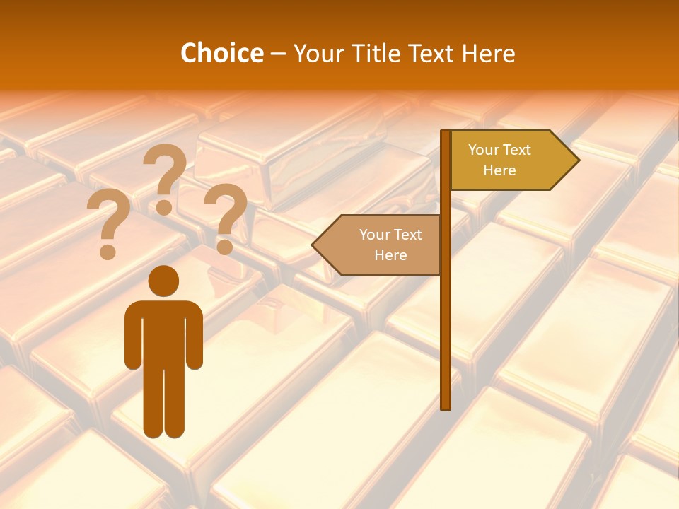 Bank Gold Shiny PowerPoint Template