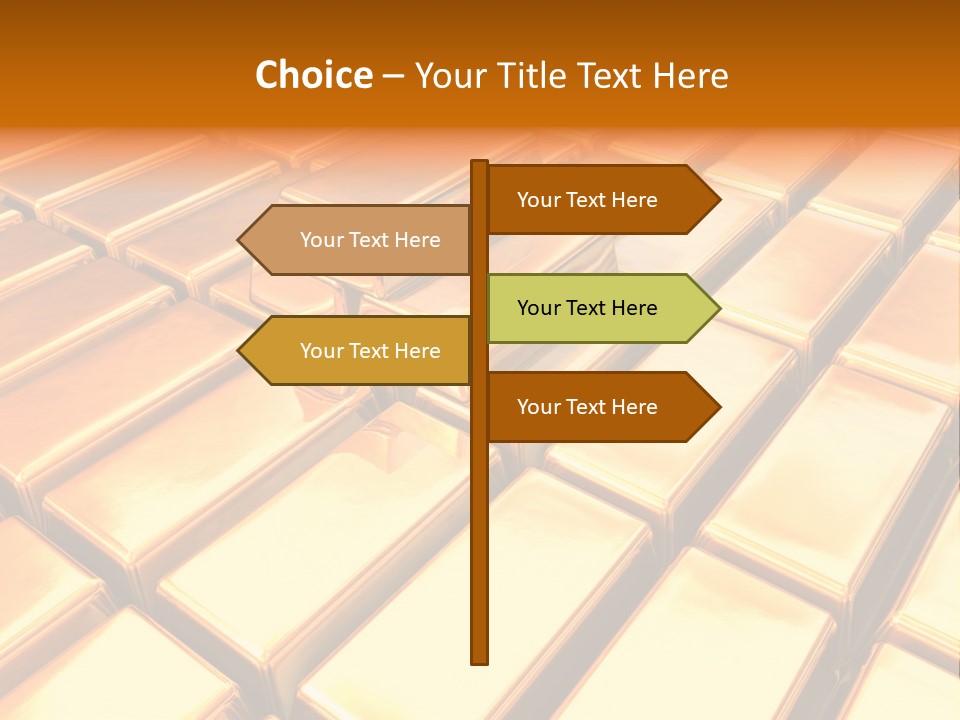 Bank Gold Shiny PowerPoint Template
