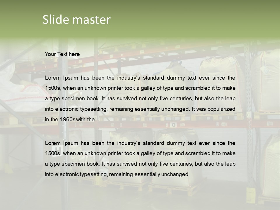 Sacks Company Inventories PowerPoint Template