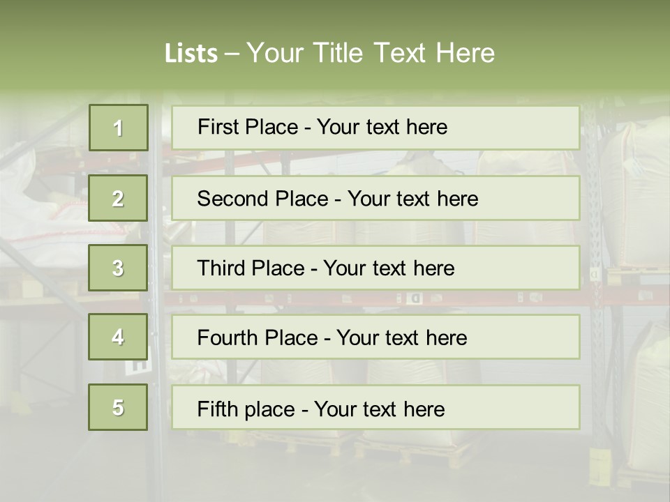 Sacks Company Inventories PowerPoint Template