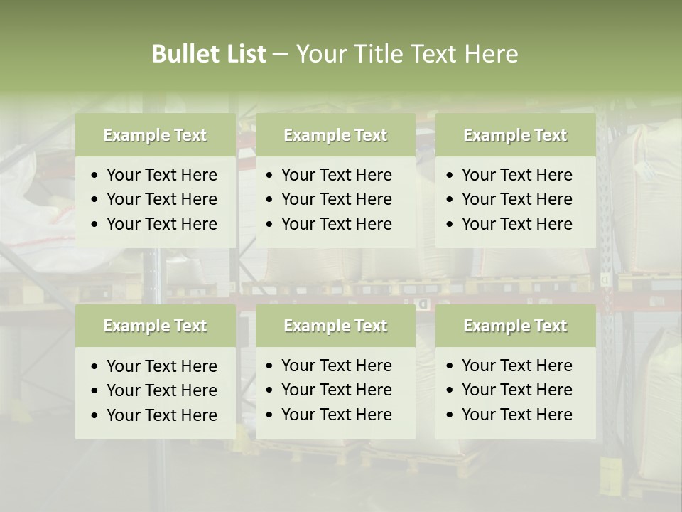 Sacks Company Inventories PowerPoint Template