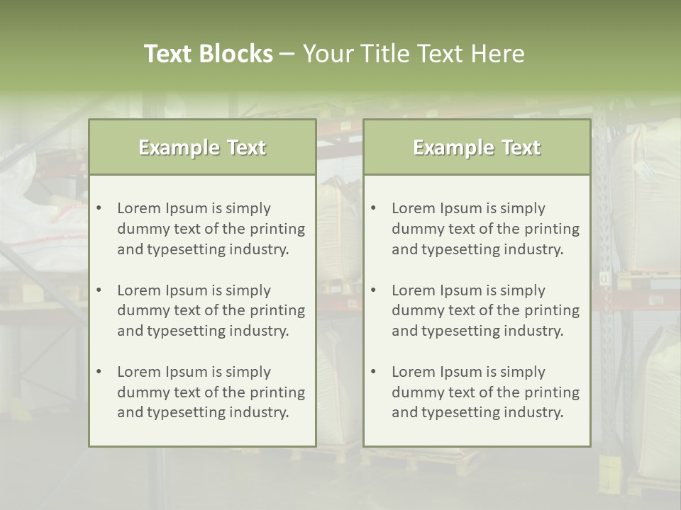 Sacks Company Inventories PowerPoint Template