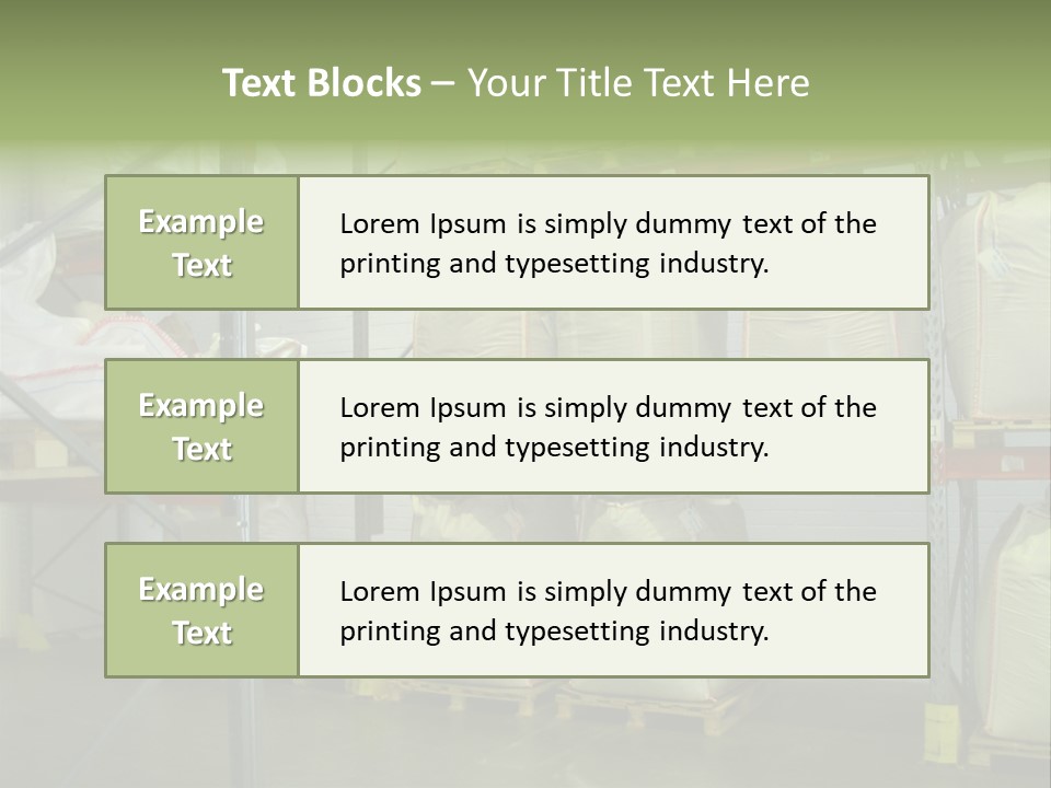 Sacks Company Inventories PowerPoint Template