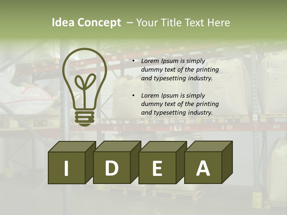 Sacks Company Inventories PowerPoint Template