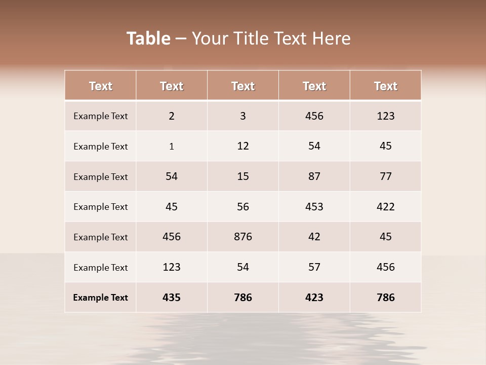 Itting Trategy Table PowerPoint Template
