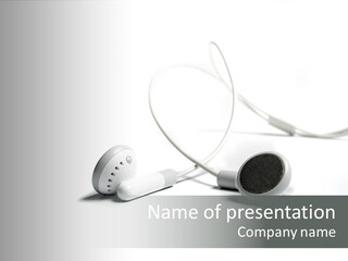 Earphones Loud Music PowerPoint Template