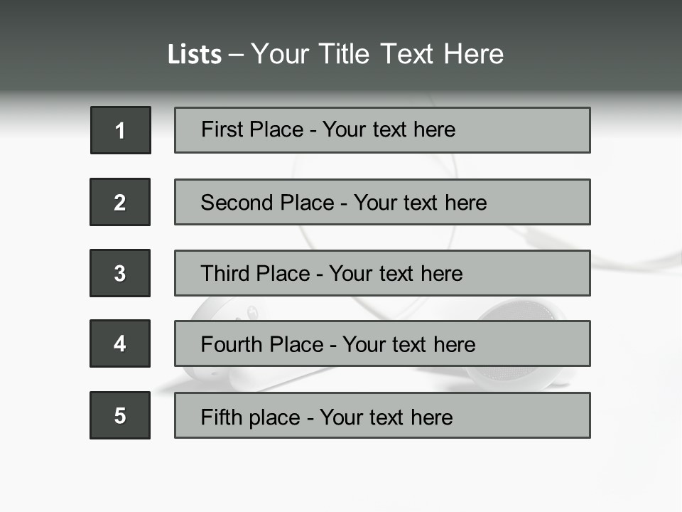 Earphones Loud Music PowerPoint Template