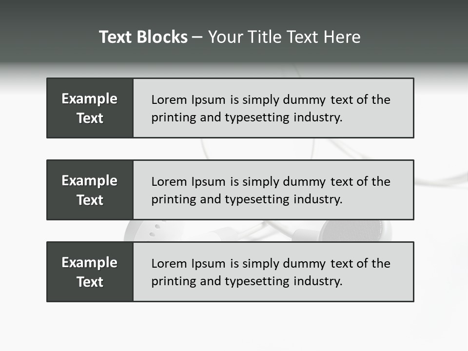 Earphones Loud Music PowerPoint Template
