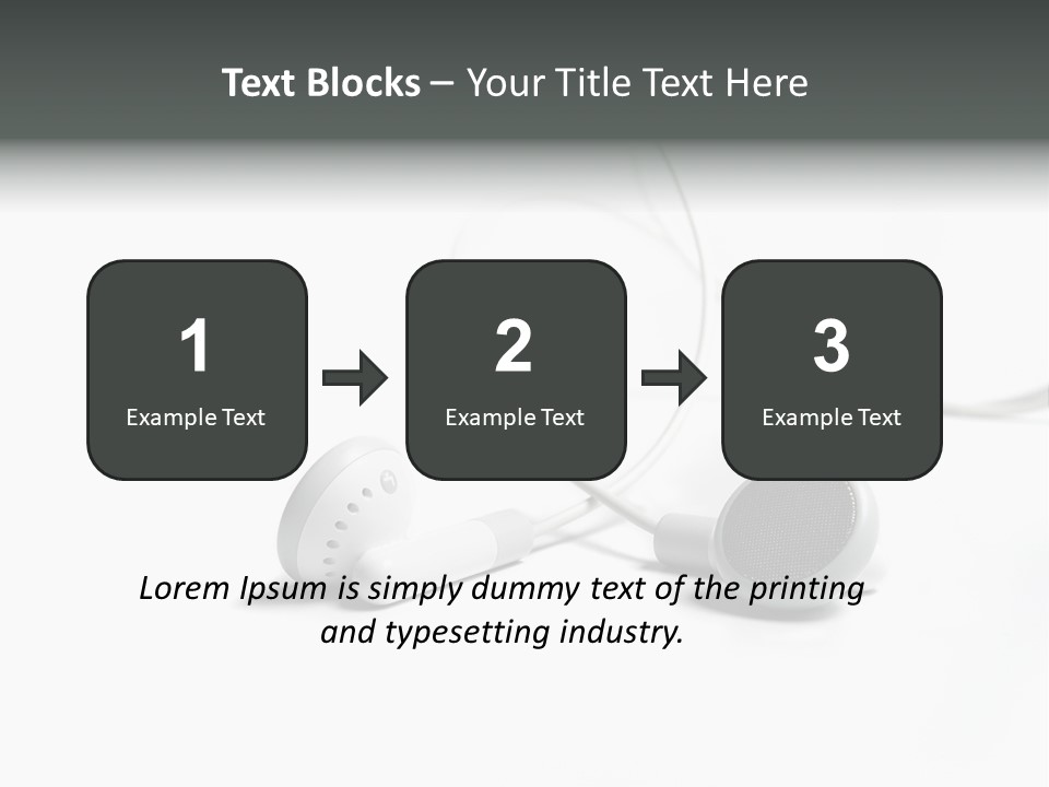 Earphones Loud Music PowerPoint Template
