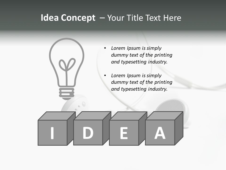 Earphones Loud Music PowerPoint Template