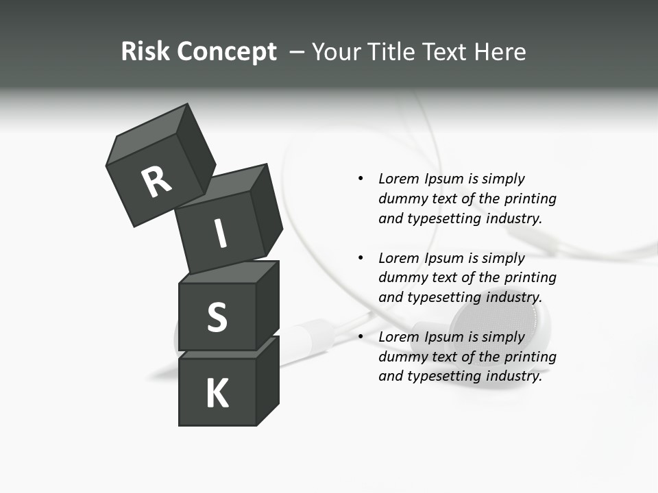 Earphones Loud Music PowerPoint Template