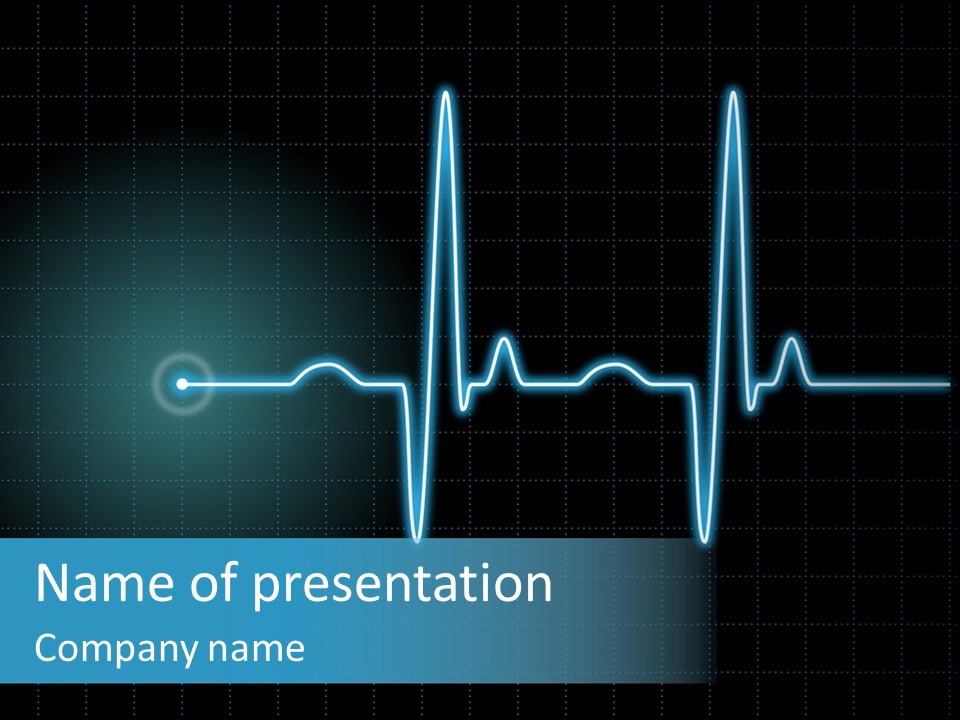 Ecg Graph Turquoise PowerPoint Template