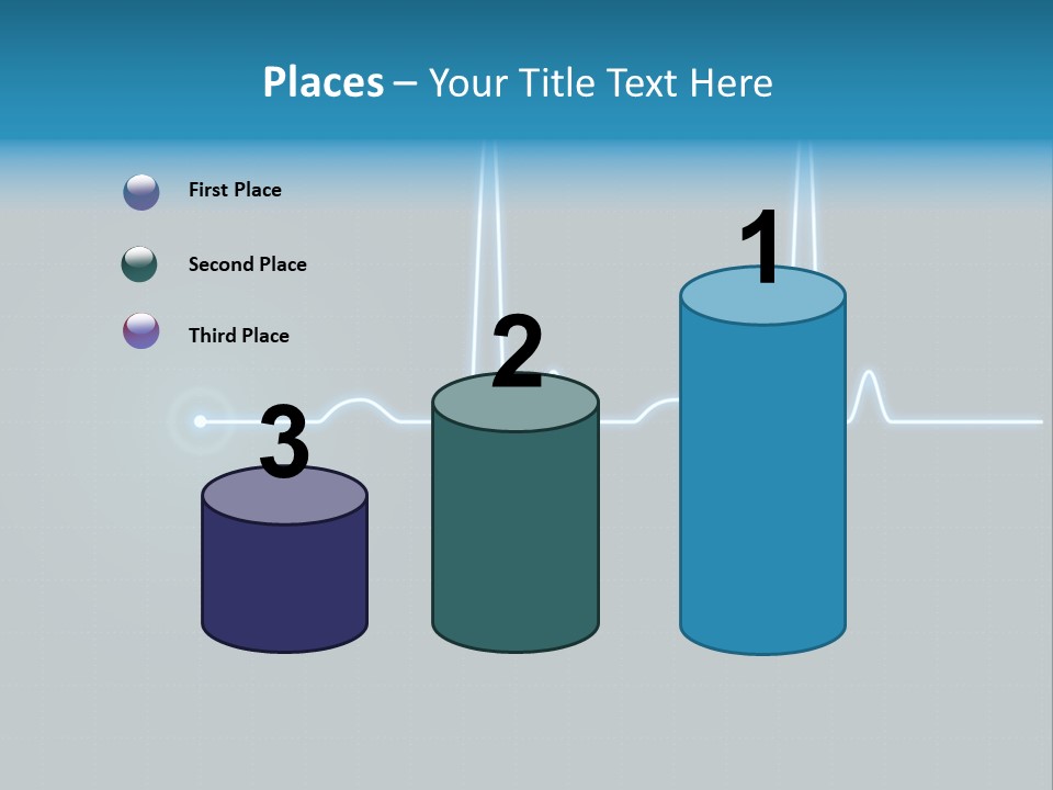 Ecg Graph Turquoise PowerPoint Template