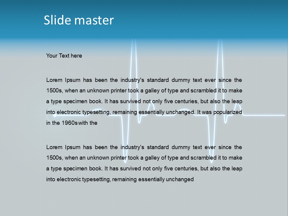 Ecg Graph Turquoise PowerPoint Template