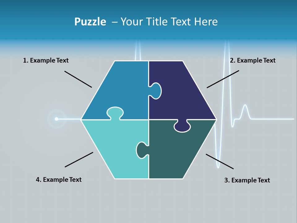 Ecg Graph Turquoise PowerPoint Template