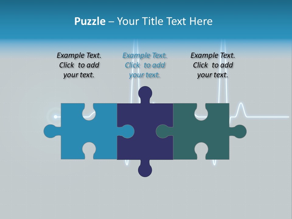Ecg Graph Turquoise PowerPoint Template