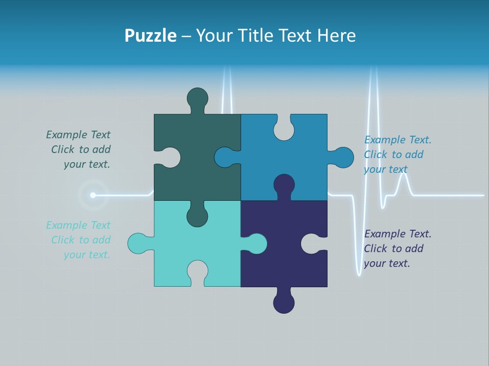 Ecg Graph Turquoise PowerPoint Template