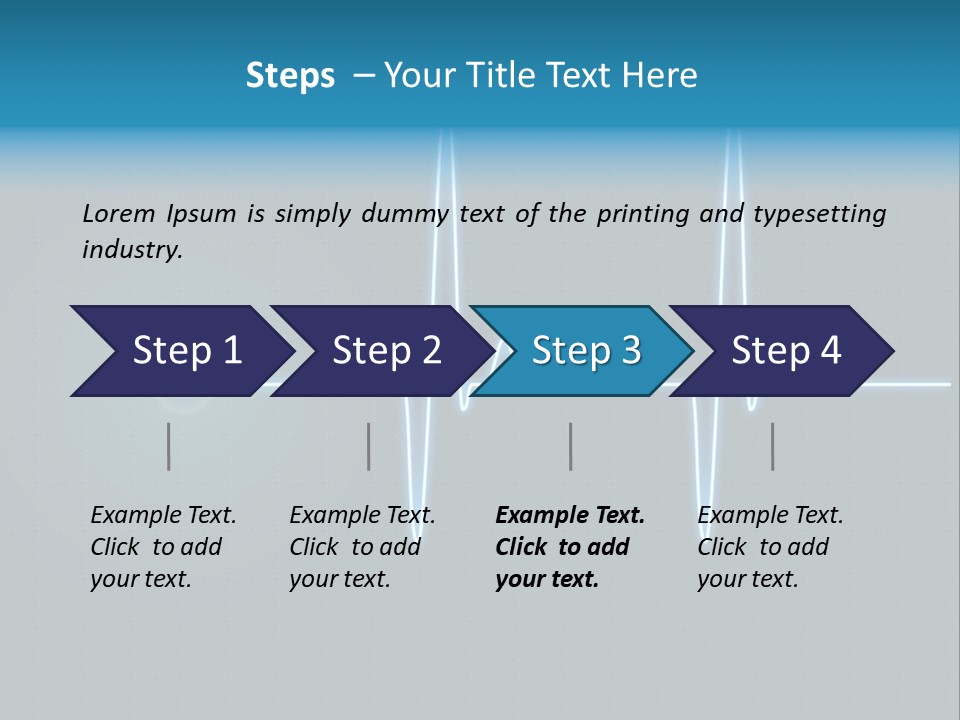 Ecg Graph Turquoise PowerPoint Template