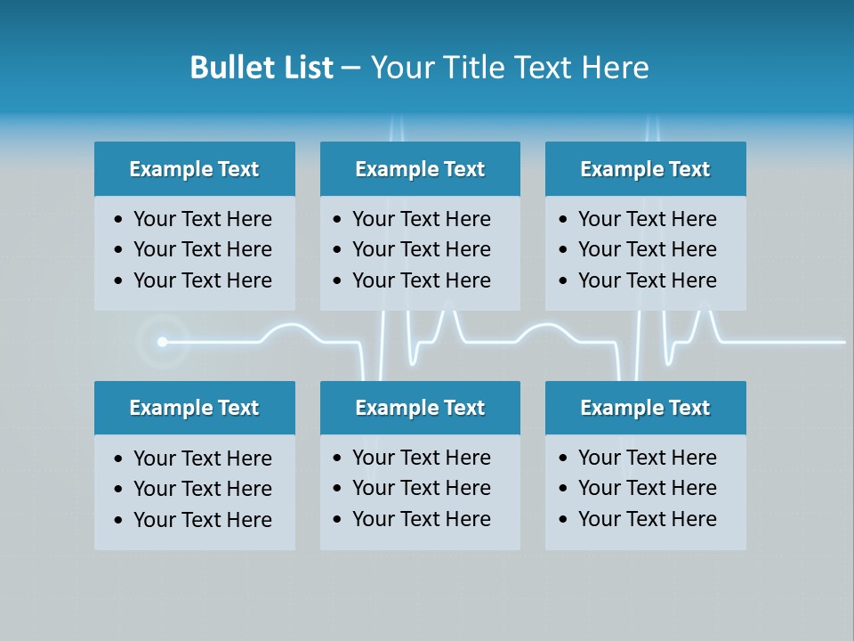Ecg Graph Turquoise PowerPoint Template