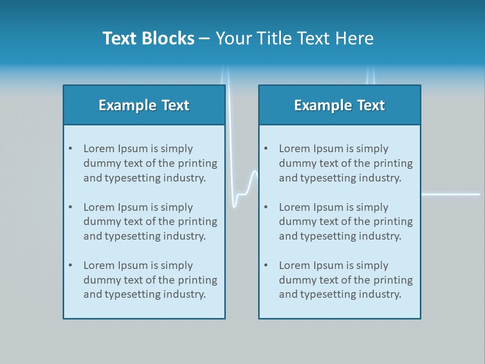 Ecg Graph Turquoise PowerPoint Template