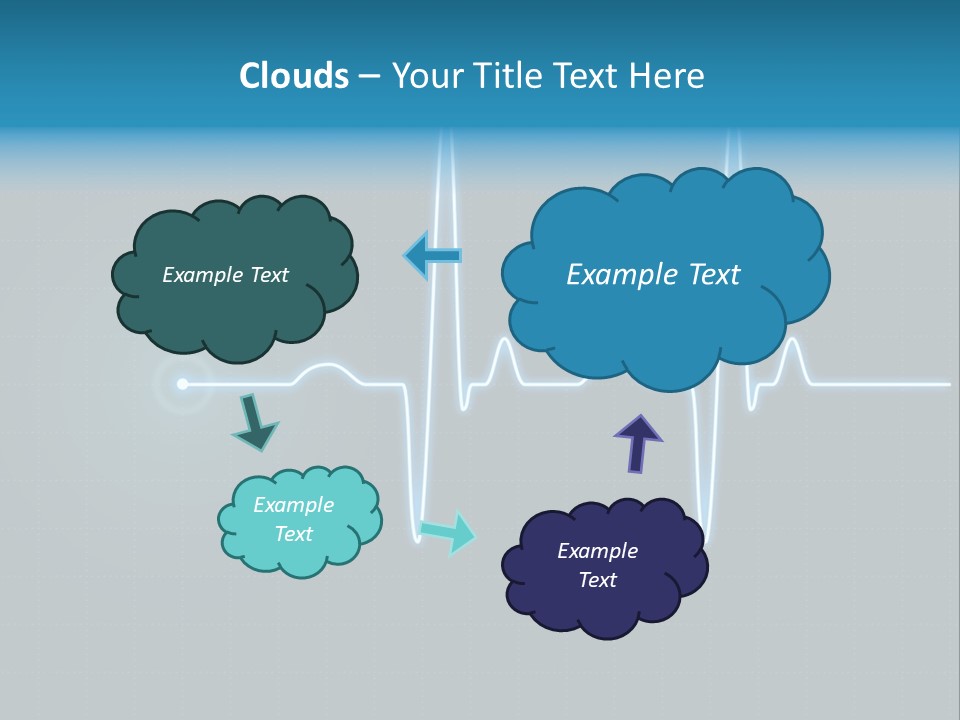 Ecg Graph Turquoise PowerPoint Template