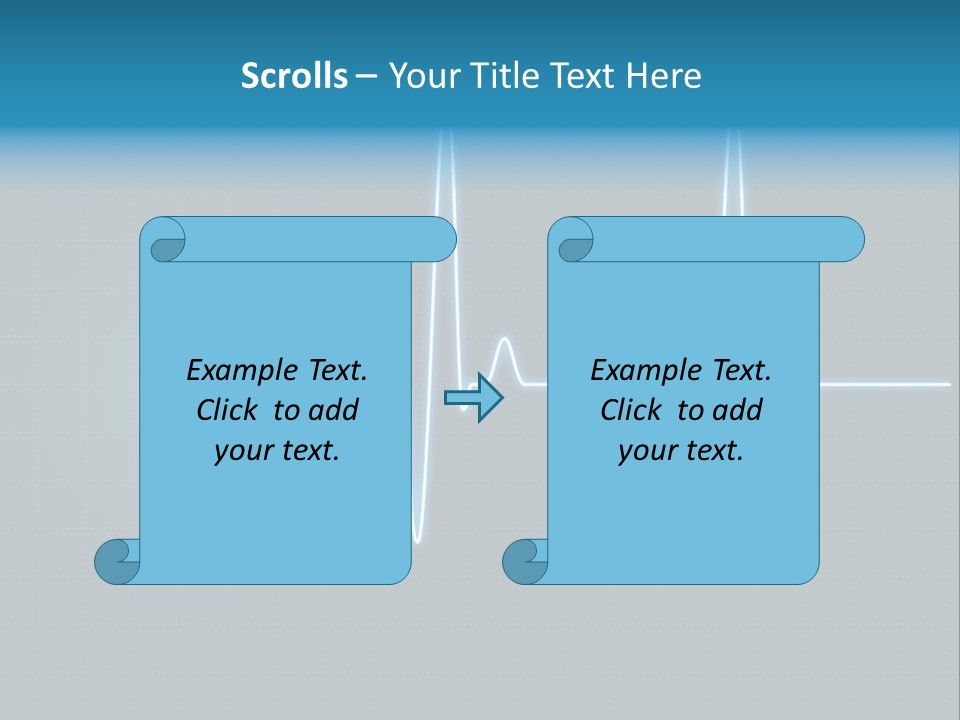 Ecg Graph Turquoise PowerPoint Template
