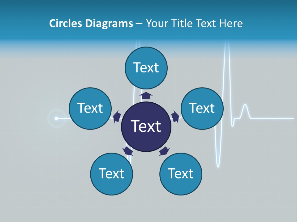 Ecg Graph Turquoise PowerPoint Template