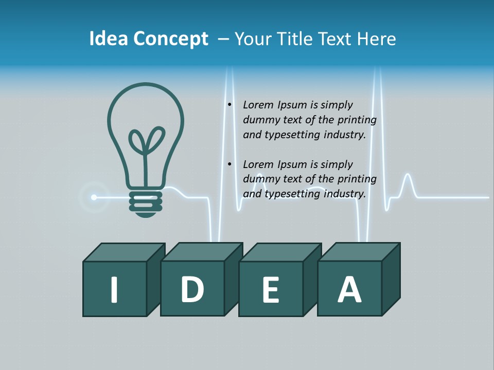 Ecg Graph Turquoise PowerPoint Template